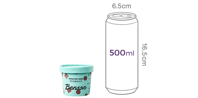 [벤슨] 민트초콜릿 & 쿠키 아이스크림 미니컵 100mL