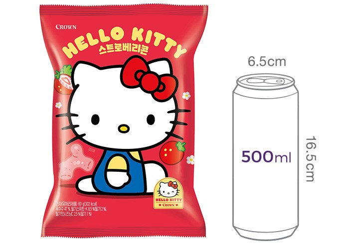 [크라운] 헬로키티 스트로베리콘 60g