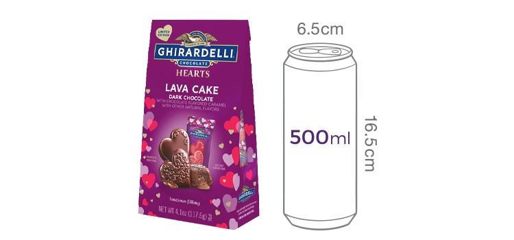 [기라델리] 하트 다크 초콜릿 라바 케이크맛 117.6g