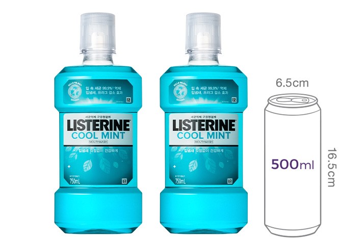 [리스테린] 쿨민트 세균억제 구강청결제 750mlx2개입