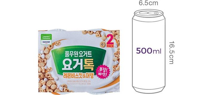 [풀무원다논 ] 요거톡 레몬비스킷&머랭 (126g X 2입)