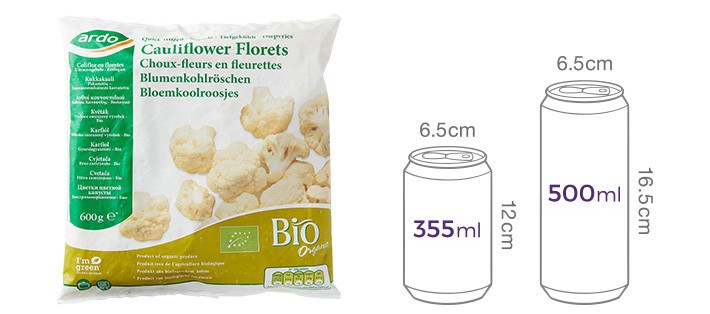 [ardo] 유기농 컬리플라워 600g (냉동)
