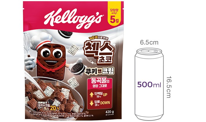 [켈로그] 오곡 첵스초코 쿠키앤크림 420g