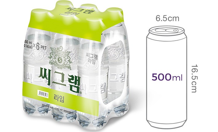 [씨그램] 라임 무라벨 탄산수 (350mL X 6개)
