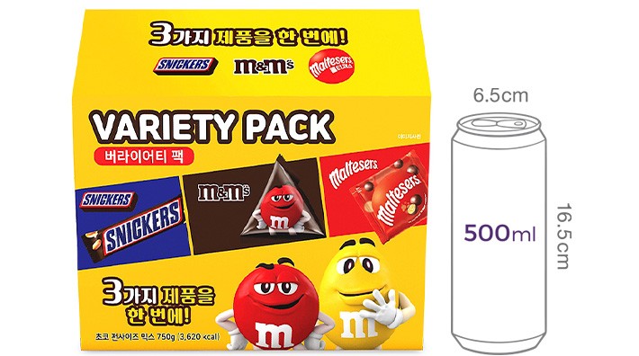 [마즈] 초코 펀사이즈 믹스 3 버라이어티팩 750g