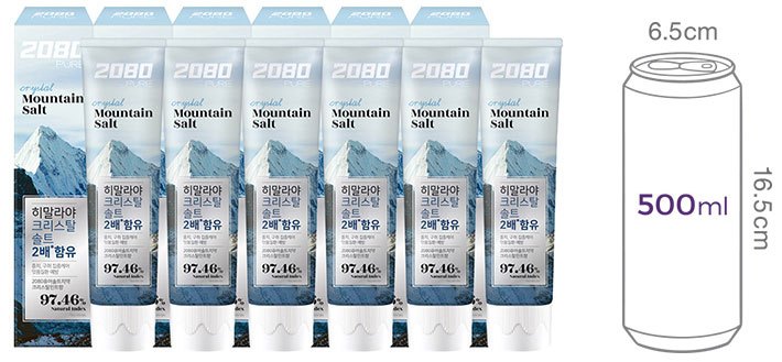 [2080] 퓨어플러스 크리스탈민트 치약 150g (6개입)
