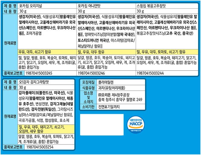 [오리온] 감자패밀리팩 180g