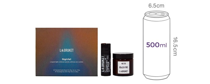 [라부르켓] 미드빈터 나이트폴 키트 (미니캔들50g 비치파이어+굿나잇 립밤)