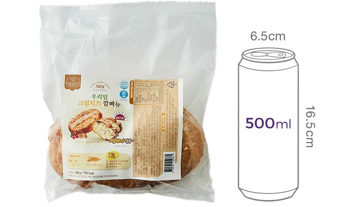 [햇살굽는집] 우리밀 크림치즈 깜빠뉴 240g