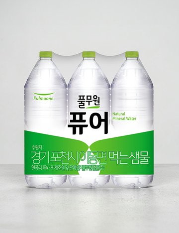 [풀무원샘물] 무라벨 퓨어 생수 (2L X 6개)