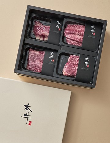 [컬리] [선물세트] 태우한우 1+ 등심&부채&차돌박이 구이 세트 (냉장) (예약일 수령)