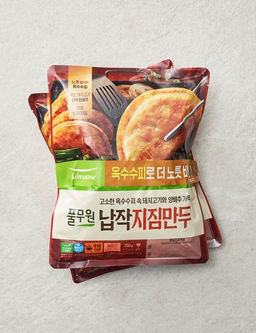 [풀무원] 납작지짐만두 350g X 2개입