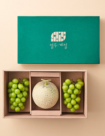[선물세트] 샤인머스캣 & 멜론 혼합 과일선물세트 (보자기 제공)