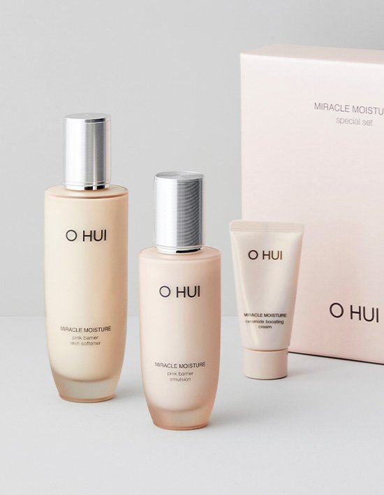 [오휘] 미라클 모이스처 핑크 베리어 2종 베이직 기획 (소프너150ml,에멀전100ml,크림25ml)