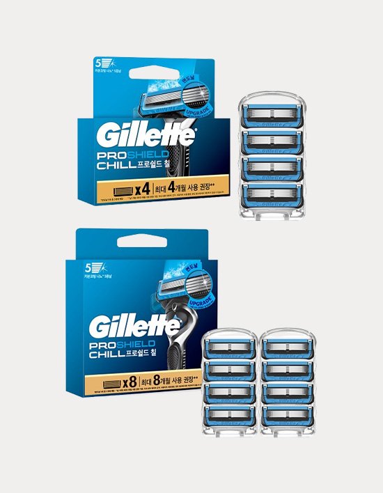 [질레트] 프로쉴드 칠 면도날 4입/ 8입 2종 (택1)