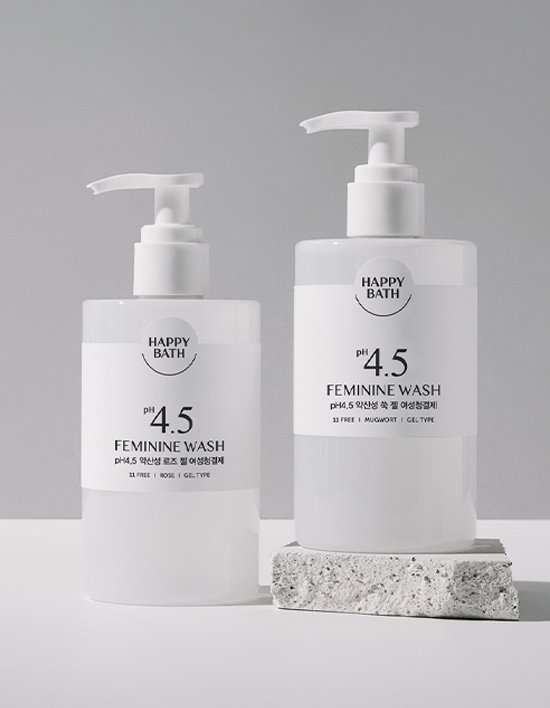[해피바스] pH4.5약산성 젤타입 여성청결제 300ml 2종 쑥/로즈 향 (택1)