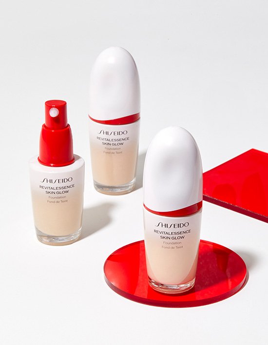 [무료배송][시세이도] 리바이탈에센스 스킨 글로우 파운데이션 5종 (택1) +글로우 퍼프&레드 거울 증정