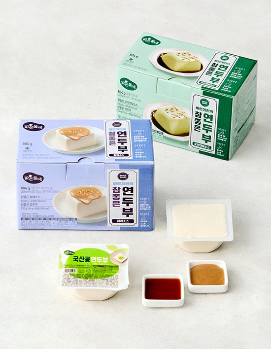 [맑은물에] 빠르게한끼 국산콩 간편한 연두부 6입 2종