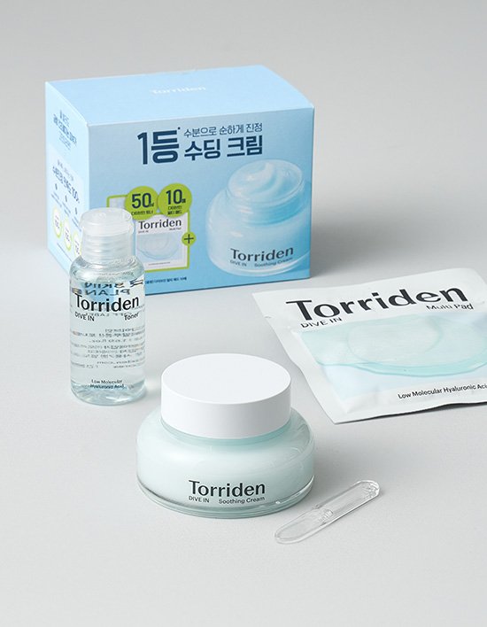 [토리든] 다이브인 저분자 히알루론산 수딩크림 80ml 기획 세트 (수딩크림80ml+토너50ml+멀티패드10매)