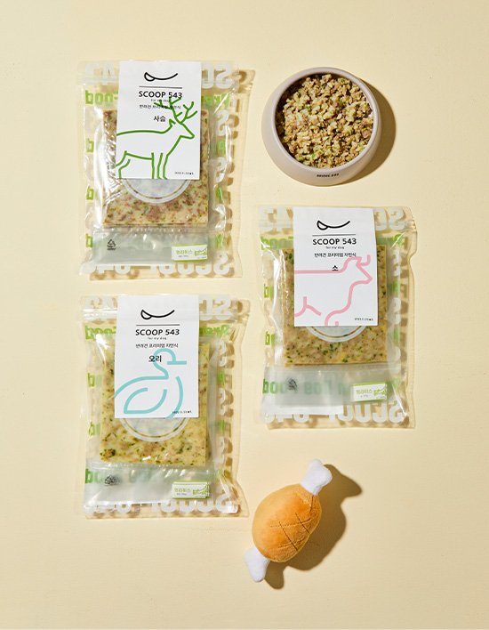 [스쿱543] DOG 건강한 멍라이스 수제사료 500g 3종 (택1)