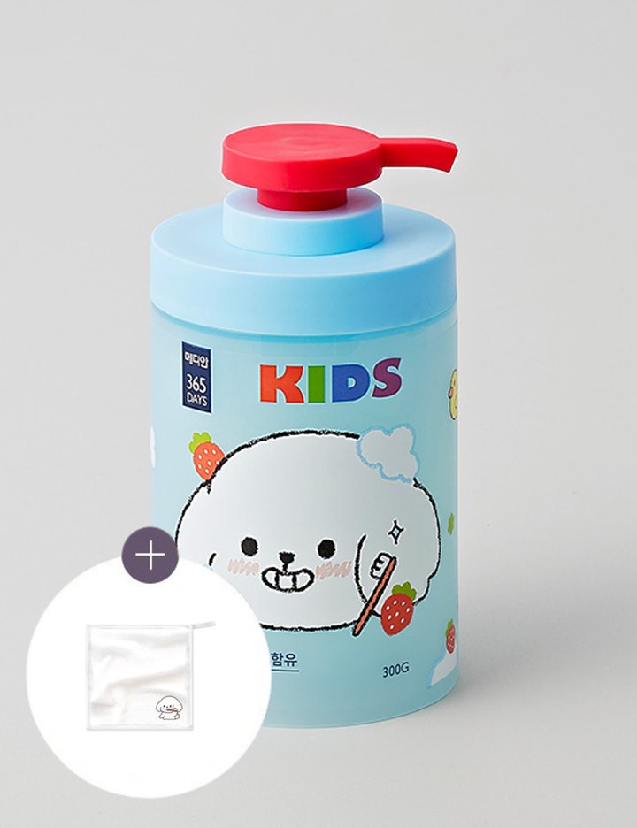 [메디안] 365days 스텝3 충치 불소 어린이 펌핑 치약 300g(+세숑타올 증정)