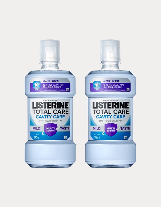 [리스테린] 캐비티케어 마일드 구강청결제 750ml x2개입 