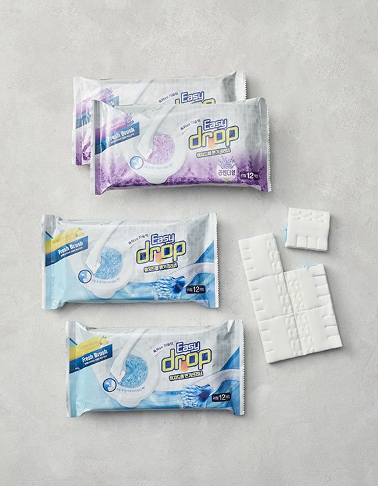 [이지드롭] 변기크리너 리필브러쉬 54개입 /(레몬/라벤더)핸들 미포함