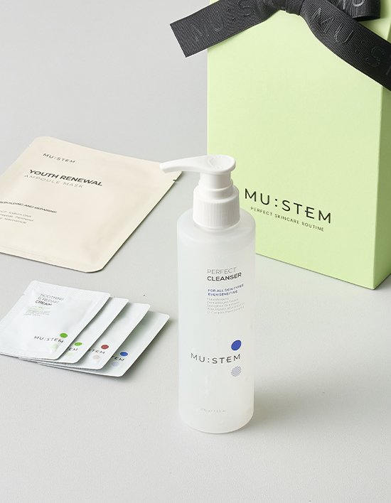 [뮤스템] 퍼펙트 클렌저 트라이얼 기획세트 (클렌저 200g, 유스 리뉴얼 마스크 1매 +4STEP 트라이얼 키트 증정)