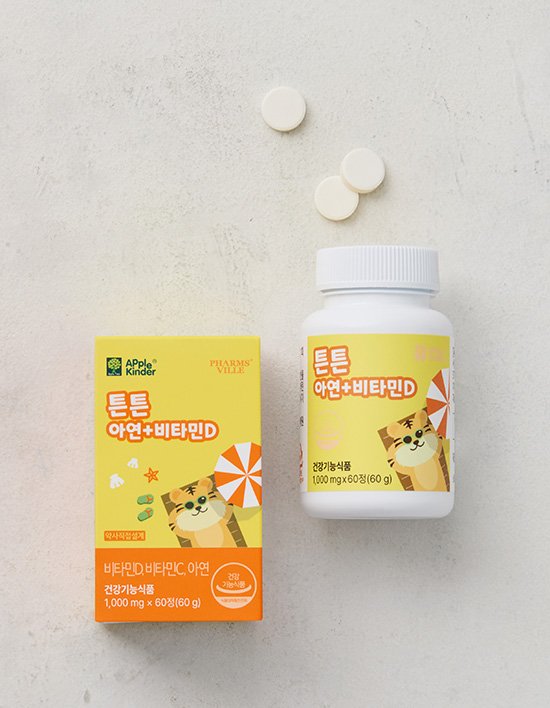 [애플킨더] 튼튼아연+비타민D (30일분)