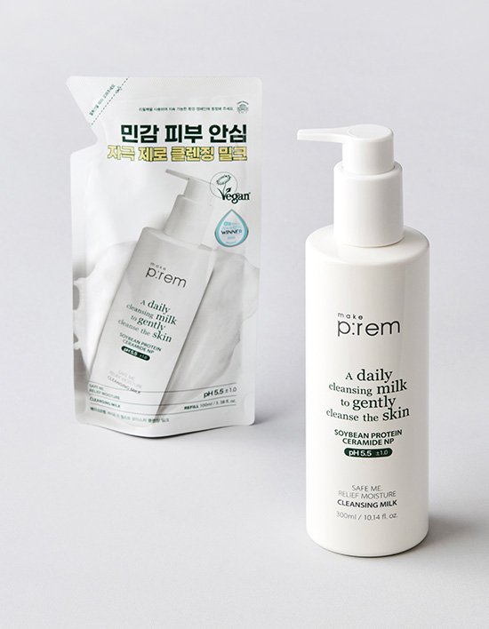 [메이크프렘] 세이프 미 릴리프 모이스처 클렌징 밀크 300ml+100ml