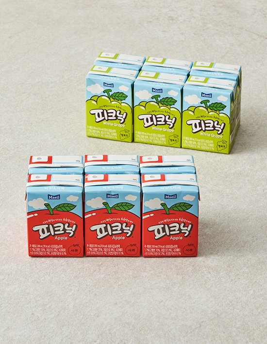 [피크닉] 사과&청포도 드링크 2종 (200mL X 6개입)