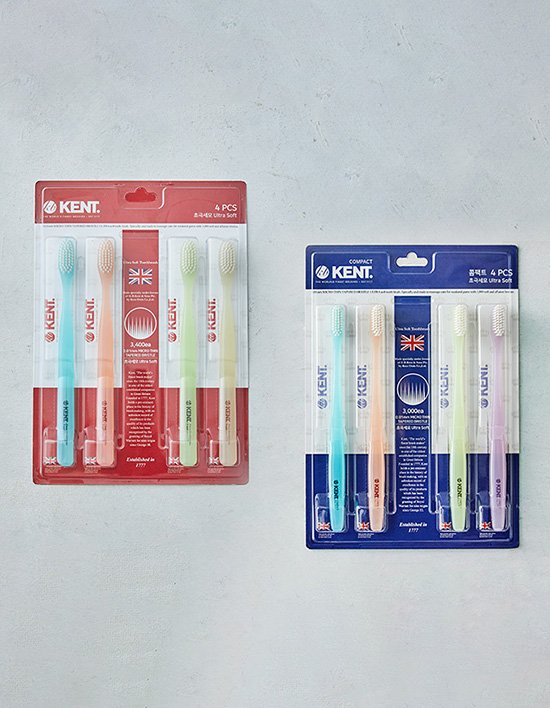 [켄트] 클래식 / 콤팩트 초극세모 칫솔 4개입 세트 2종 (택1)