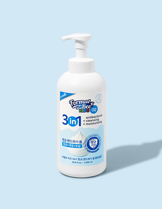 [포멀비키즈]3in1 항균 핸드워시 폼 클린솝향 1000ml