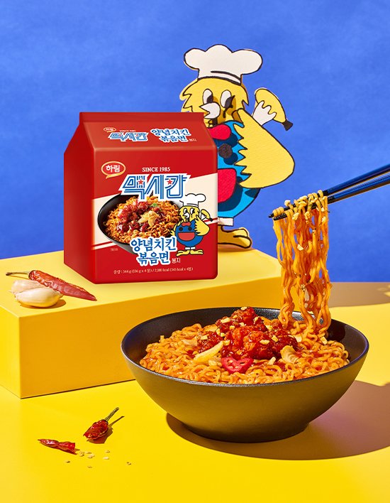 [하림] 맥시칸 양념치킨 볶음면 4입