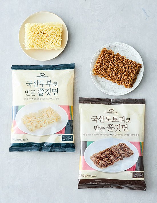 [한둘푸드] 국산두부&도토리로 만든 쫄깃면 사리 (2인분/ 택1)