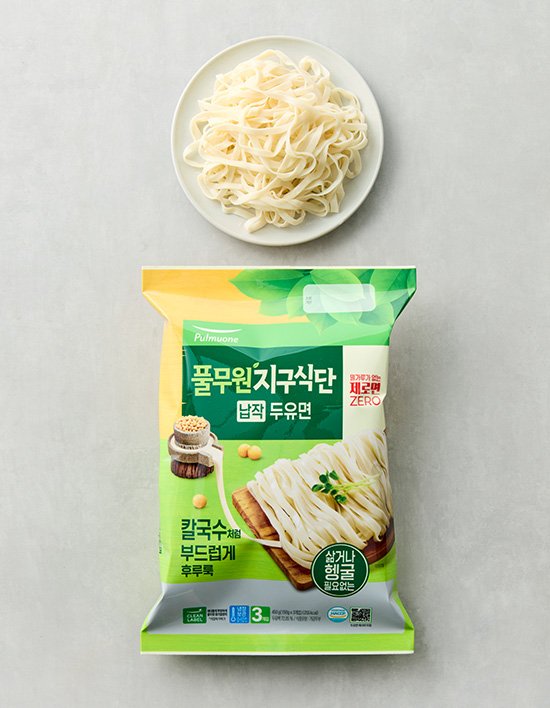 [풀무원] 식물성 지구식단 납작 두유면 3입