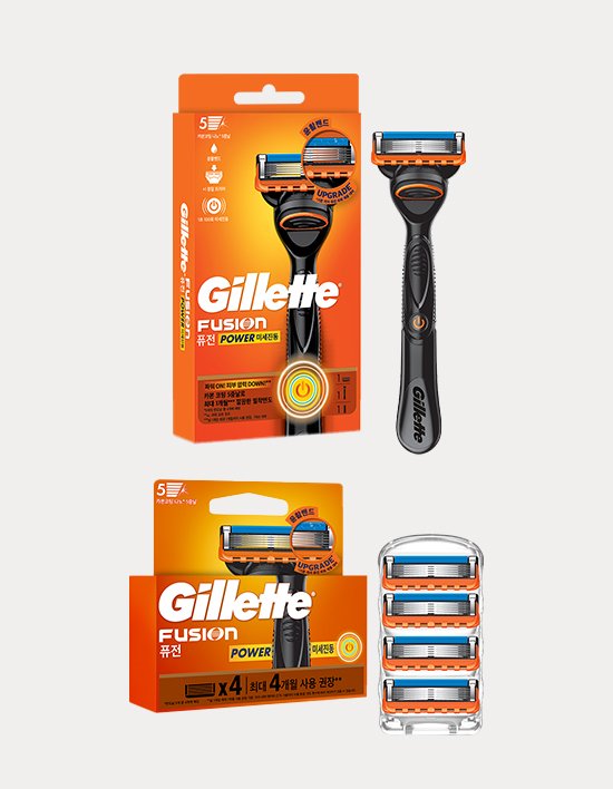 [질레트] 퓨전 파워 면도기/ 면도날 3종 (택1)