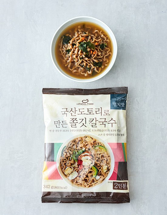 [한둘푸드] 국산도토리로 만든 멸치칼국수 (2인분)