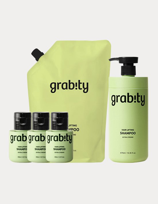 [그래비티] 헤어리프팅 샴푸 엑스트라스트롱 기획세트 (본품1 + 리필1 + 여행용3)