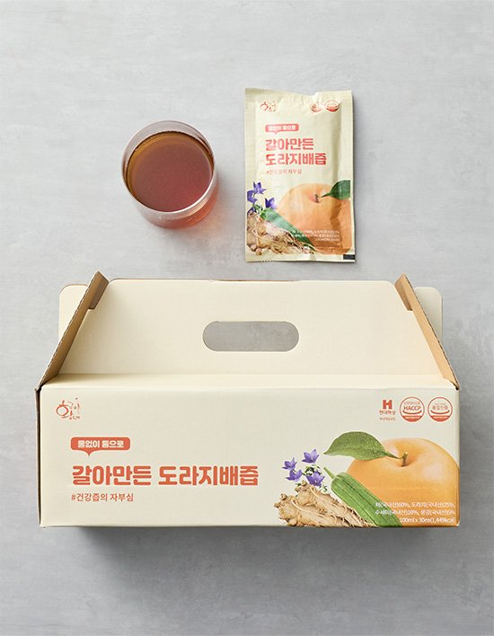 [황금이네] 물없이 통으로 갈아만든 도라지배즙 100mL 30포