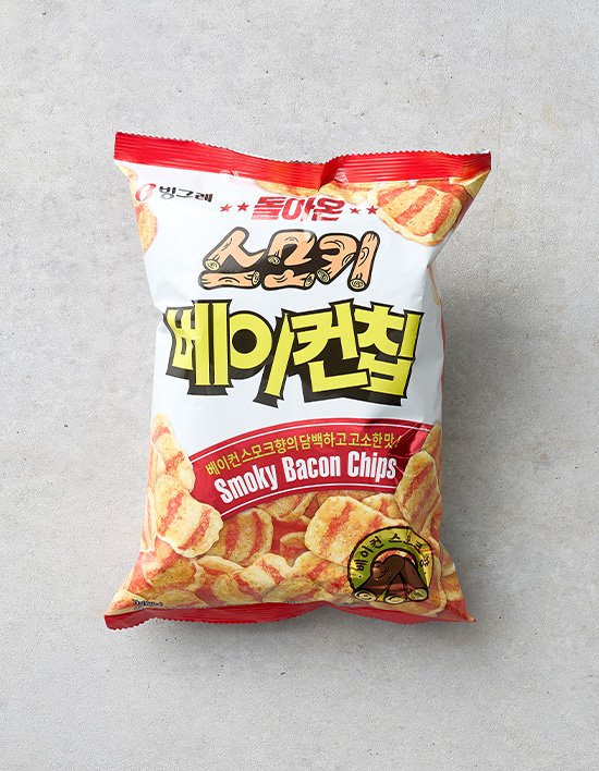 [크라운] 빙그레 스모키 베이컨칩 70g