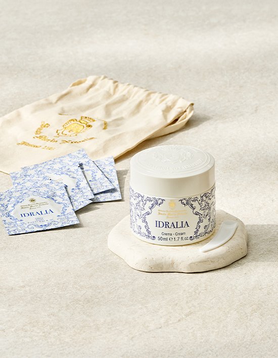 [산타마리아노벨라] 이드랄리아 크림 용량 50% 증분 기획세트 (본품 50ml + 20ml 추가 증정 & 린넨 파우치)