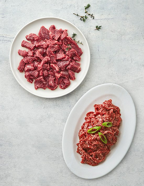 [녹색한우] 무항생제 1+ 한우 국거리200g & 불고기200g (택1)