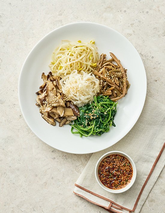 [도리깨침] 5종 나물 비빔밥 (쪽파 간장양념 포함)