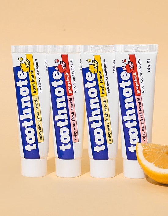 [투스노트] 미니 수분치약 30g*4개 세트 (바질레몬*2 + 자몽*2)