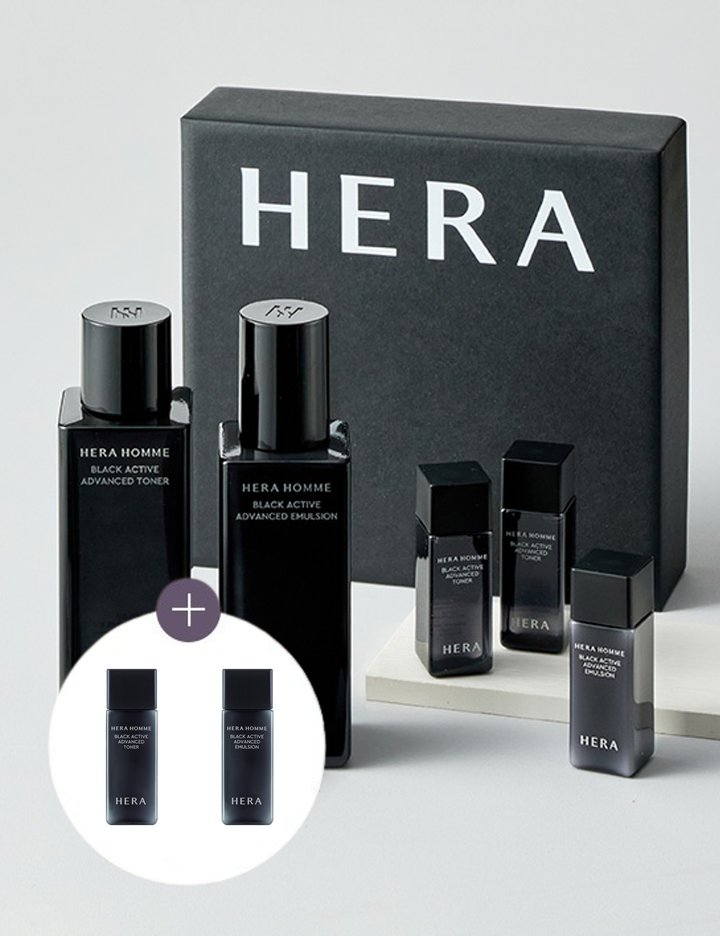 [헤라] NEW 옴므 블랙 액티브 기획세트 2종 (토너 125ml, 에멀젼 110ml) (+쇼핑백)