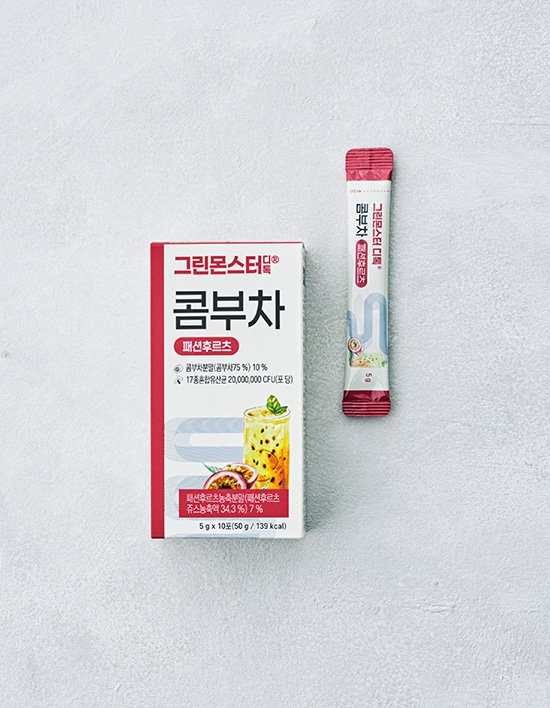 [그린몬스터] 디톡 콤부차 패션후르츠 20억 유산균 10포