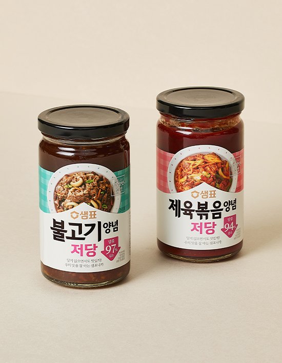 [샘표] 저당 고기 양념 2종 (불고기 / 제육볶음)