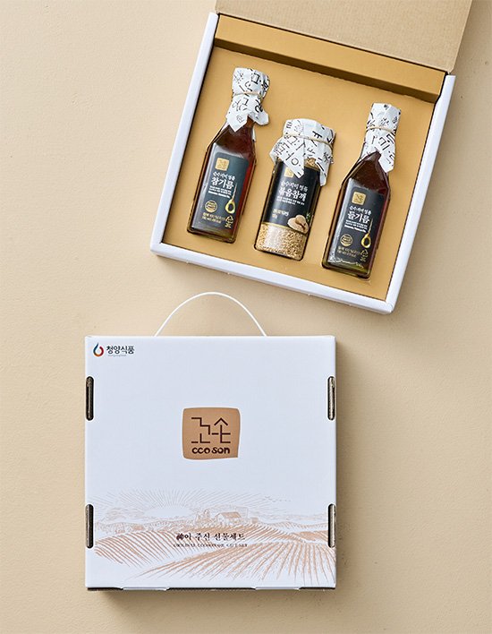 [청양] 꼬손 국산 참기름&들기름&볶음참깨 선물세트