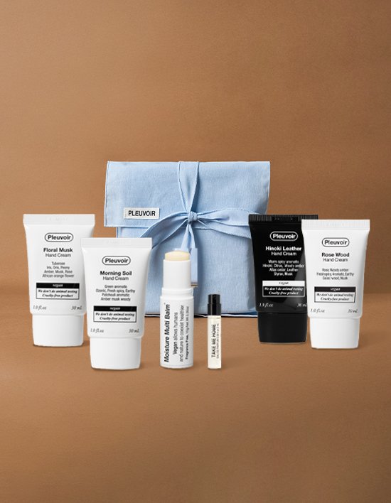 [플르부아] 핸드크림&멀티밤 선물세트 4종 택 1( 플로럴머스크/ 모닝소일 / 히노끼 레더/ 로즈우드)